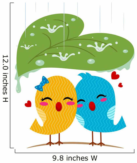 Lovebirds Sheltering from Rain
