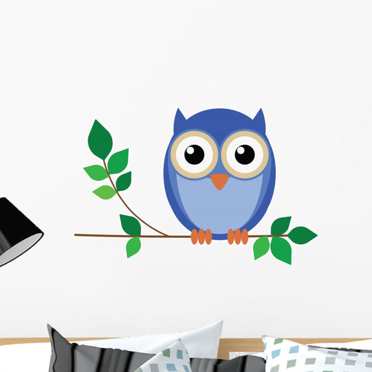 Wise Old Owl Sat Wall Decal