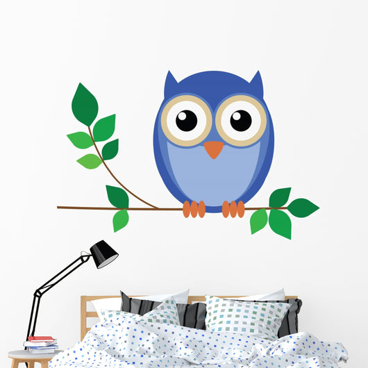 Wise Old Owl Sat Wall Decal