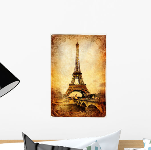 Eiffel tower - retro picture Wall Mural