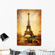 Eiffel tower - retro picture Wall Mural