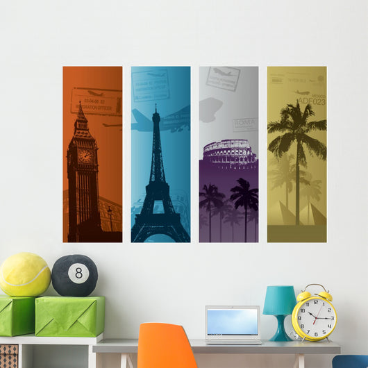 Travel background Wall Decal