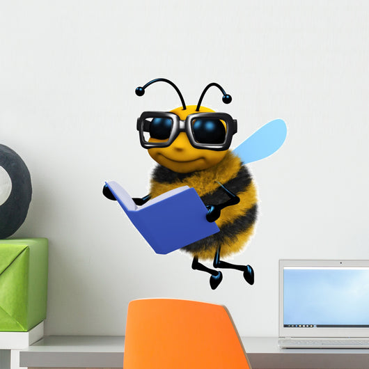 Cool Reading Bee Wall Decal