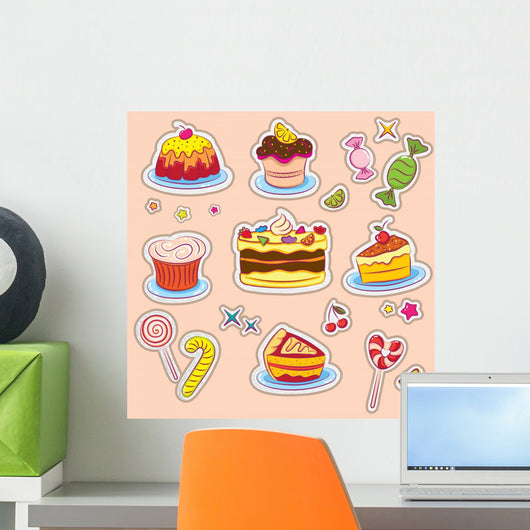 Multicolored Stickers Wall Mural