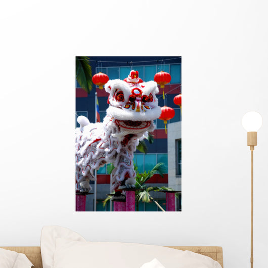 Chinese lion dance Wall Mural