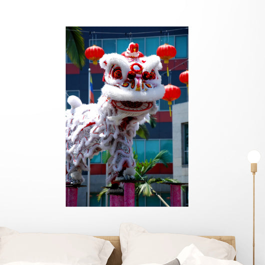 Chinese lion dance Wall Mural