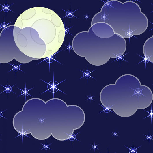 Abstract Night with Clouds Wall Decal