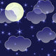 Abstract Night with Clouds Wall Decal