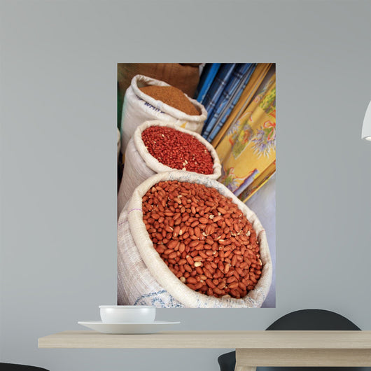 Dried nuts in bags Wall Mural
