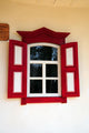 Red Shuttered Window White