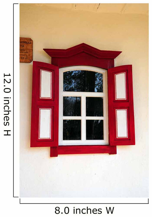 Red Shuttered Window White