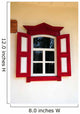 Red Shuttered Window White