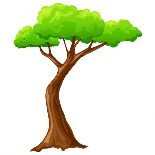 Cartoon Tree White Wall Decal
