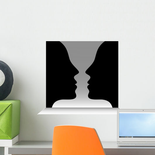 Head To Head Optical Illusion Wall Mural