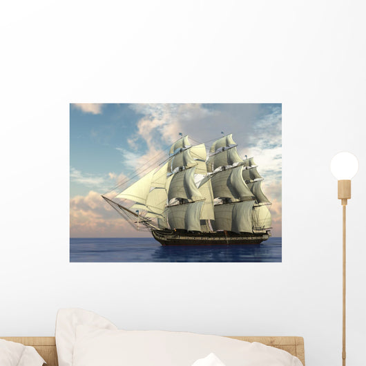 ship in the ocean Wall Mural