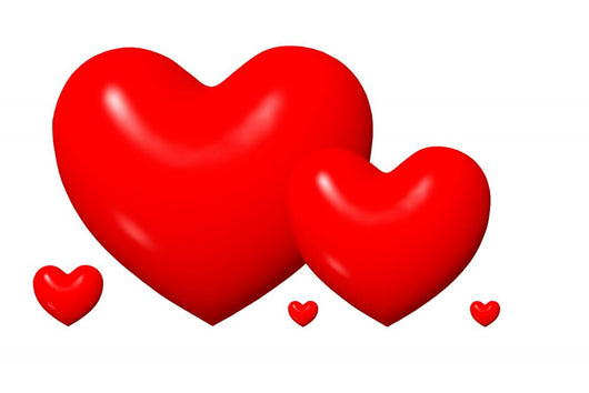 Shiney Red Hearts Wall Decal