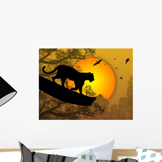 Panther on a Tree Wall Mural