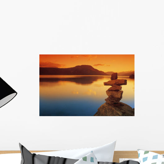 Sunset Over Water, Shuswap Lake, British Columbia, Canada Wall Mural