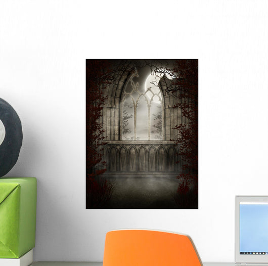 The Gothic Ruins of the Autumn Trees Wall Mural