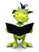 Cute Monster Looking Confused When Reading Wall Decal