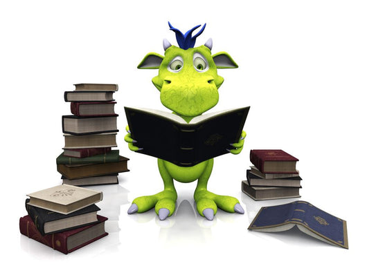 Cute Cartoon Monster Reading Wall Decal