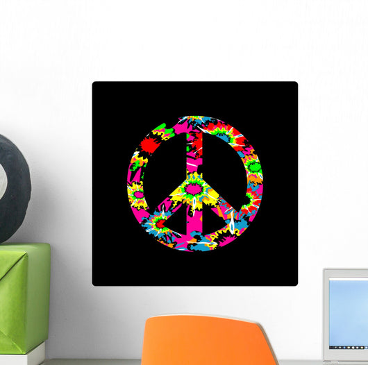 Tie Dye Peace Sign Wall Mural