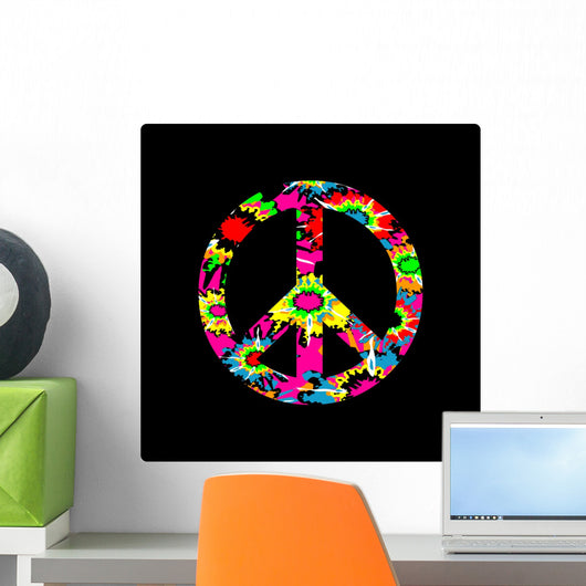 Tie Dye Peace Sign Wall Mural