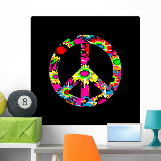 Tie Dye Peace Sign Wall Mural