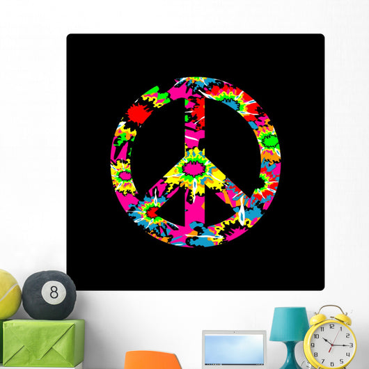 Tie Dye Peace Sign Wall Mural