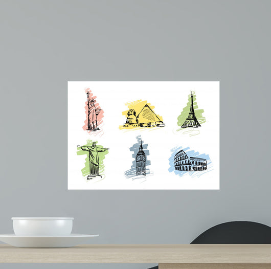 Set landmarks Wall Decal