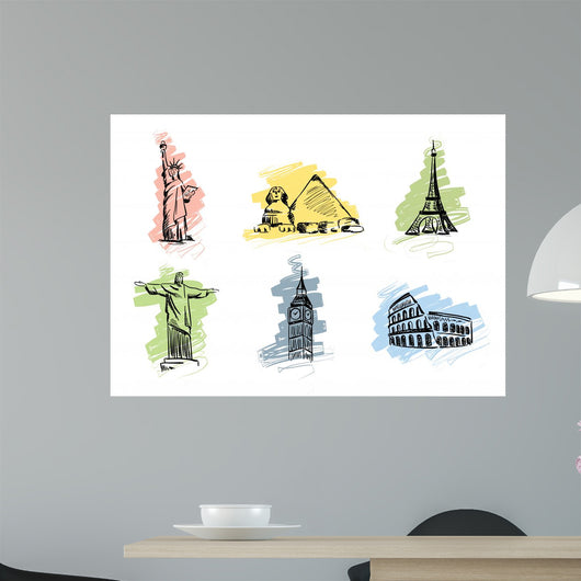 Set landmarks Wall Decal