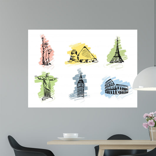 Set landmarks Wall Decal