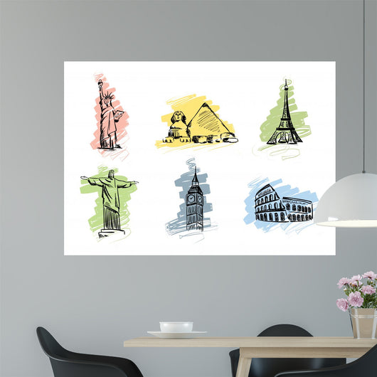Set landmarks Wall Decal