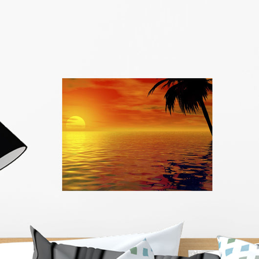 Palms and Sun Wall Mural