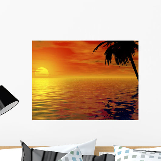 Palms and Sun Wall Mural