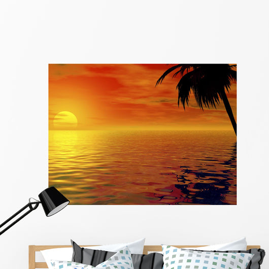 Palms and Sun Wall Mural