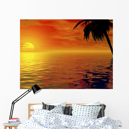 Palms and Sun Wall Mural