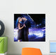 Handsome young couple dancing on the street and smiling Wall Mural