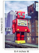 giant tin toy robot and city Wall Mural