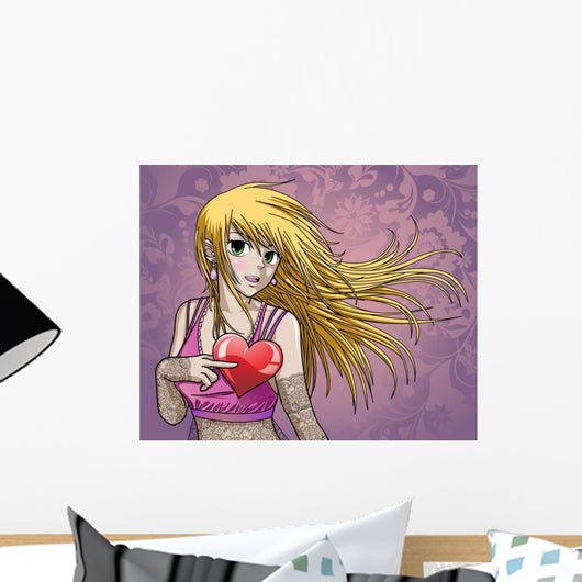 Beautiful Anime Girl Holding