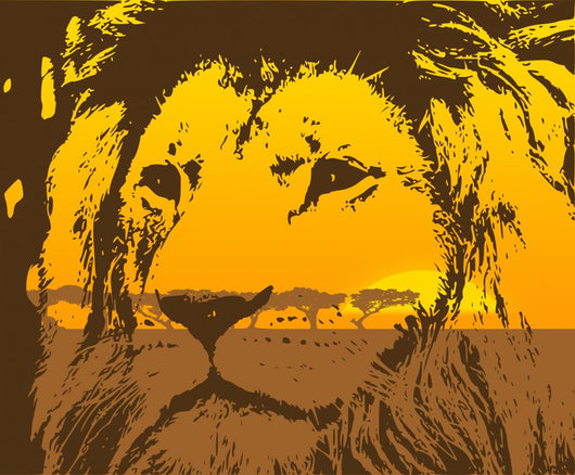 Portrait African Lion with Wall Mural