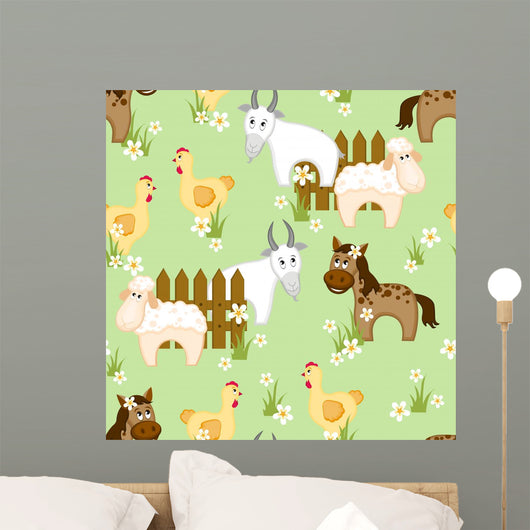 Village Style Seamless Pattern Wall Decal