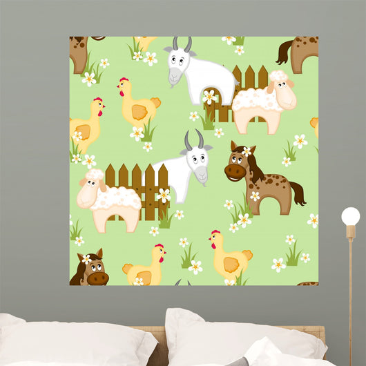 Village Style Seamless Pattern Wall Decal