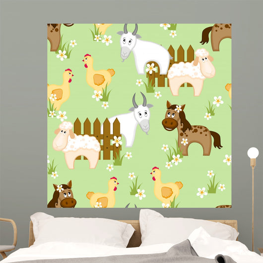 Village Style Seamless Pattern Wall Decal