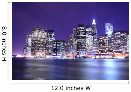 manhattan skyline at night lights, nyc Wall Mural
