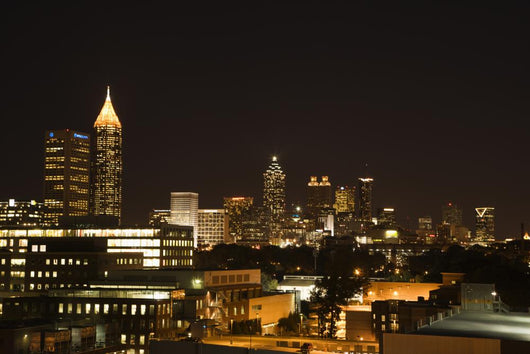 Nightscape of Atlanta, Georgia skyline. Wall Mural