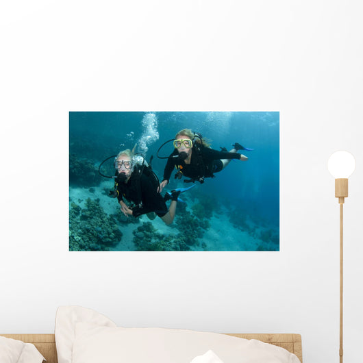 Female Scuba Divers Wall Mural