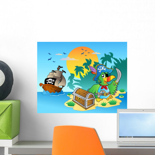 Pirate Parrot and Chest