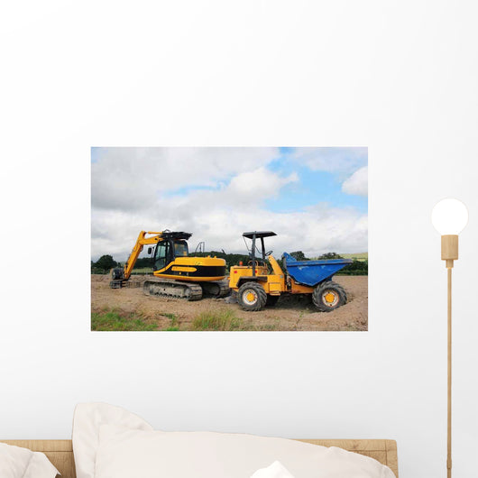 Digger and Dumper Truck Wall Decal