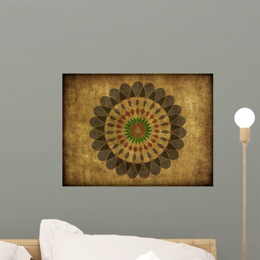 Floral Spiro Pattern on Rough Background Wall Mural